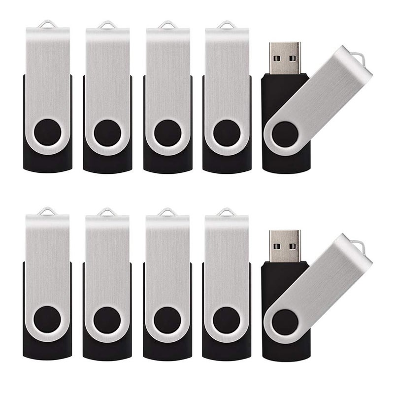 KALSAN 64GB USB Flah Drives 10 Pack USB 2.0 Memory Sticks Bulk-Black - Image 1